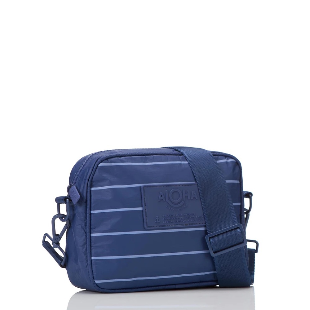ALOHA Collection Blue Le Tour cross body pinstripe bag RARE SOLD OUT
